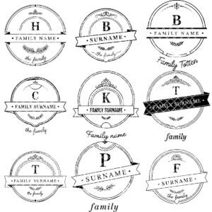Family Crest Monogram Engraving File for Personalized Charcuterie Boards and Gifts