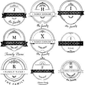 Family Crest Monogram Engraving File for Personalized Charcuterie Boards and Gifts