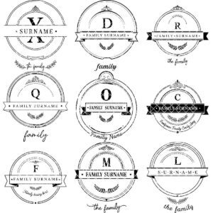 Family Crest Monogram Engraving File for Personalized Charcuterie Boards and Gifts