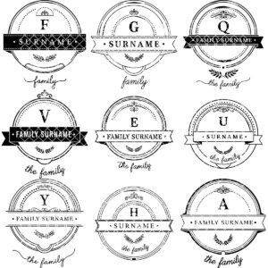 Family Crest Monogram Engraving File for Personalized Charcuterie Boards and Gifts