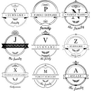 Family Crest Monogram Engraving File for Personalized Charcuterie Boards and Gifts