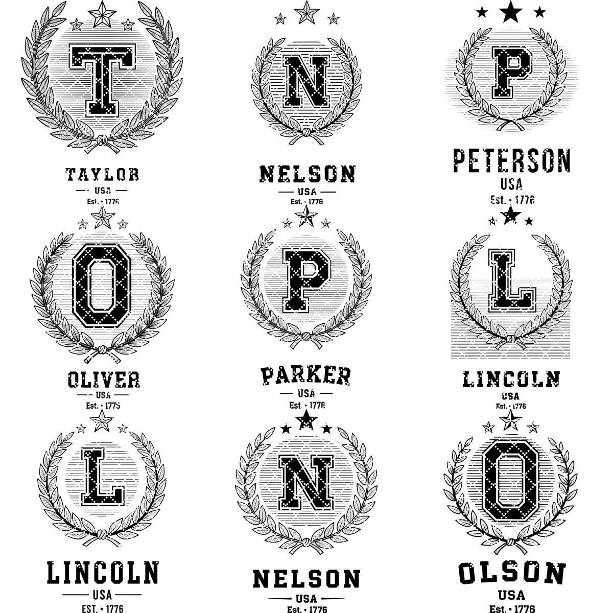 Alphabet monogramme pour écusson de nom de famille, fichier de gravure laser pour planches à charcuterie – Image 12
