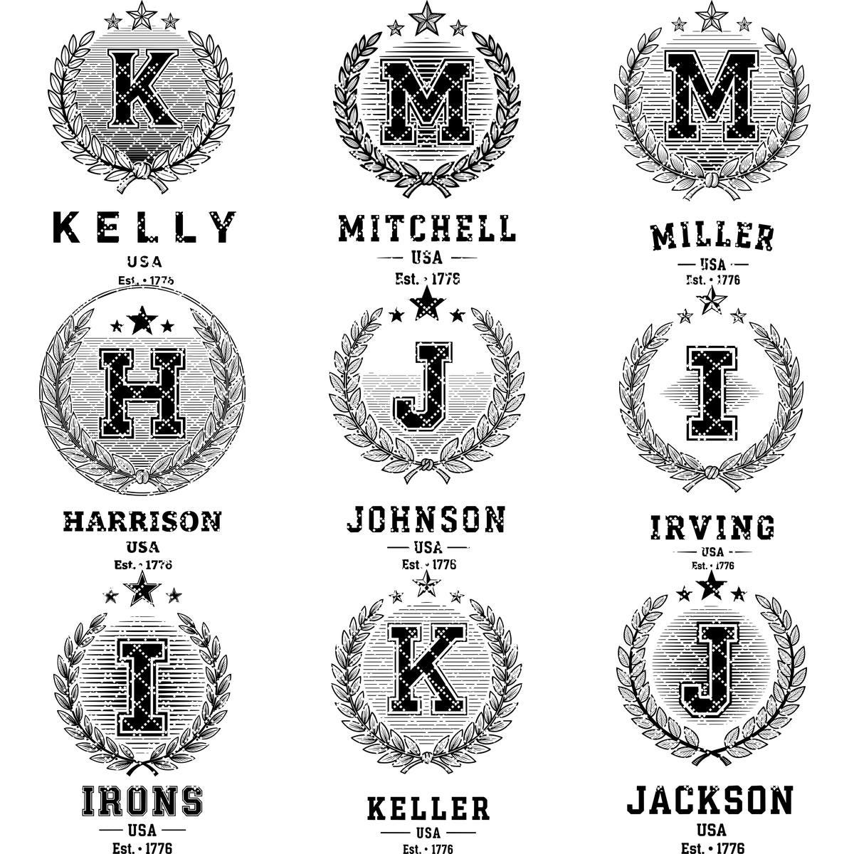 Alphabet monogramme pour écusson de nom de famille, fichier de gravure laser pour planches à charcuterie – Image 13