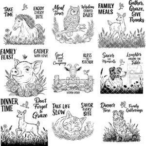Farmhouse Animal Charcuterie Bundle, 20 Whimsical Engraving Files for Fall Gatherings