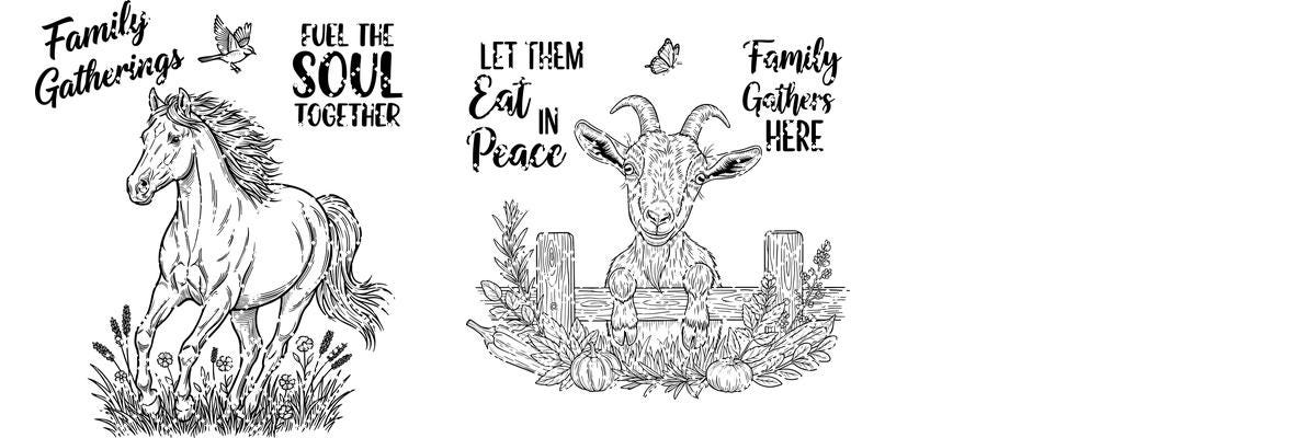 Farmhouse Animal Charcuterie Bundle, 20 Whimsical Engraving Files for Fall Gatherings