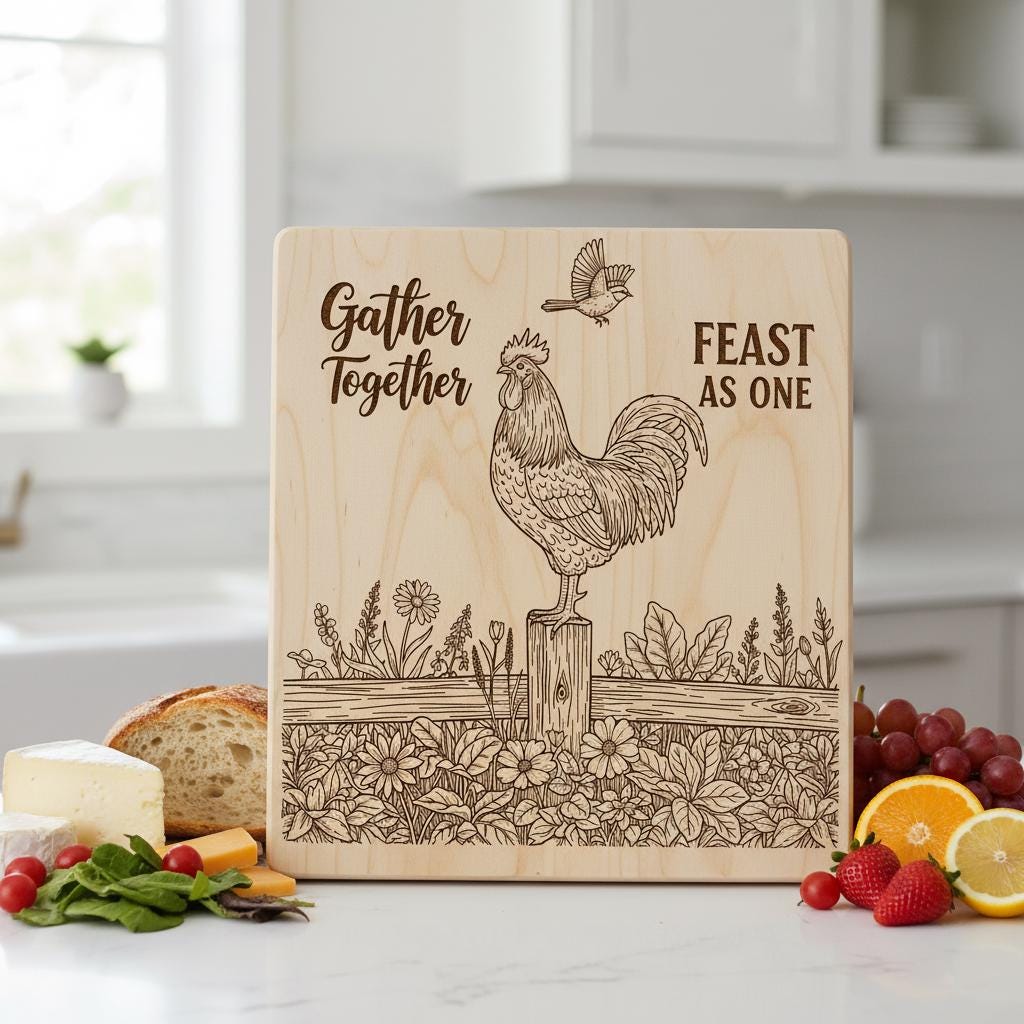 Farmhouse Animal Charcuterie Bundle, 20 Whimsical Engraving Files for Fall Gatherings