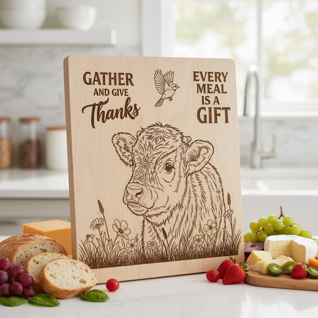 Farmhouse Animal Charcuterie Bundle, 20 Whimsical Engraving Files for Fall Gatherings