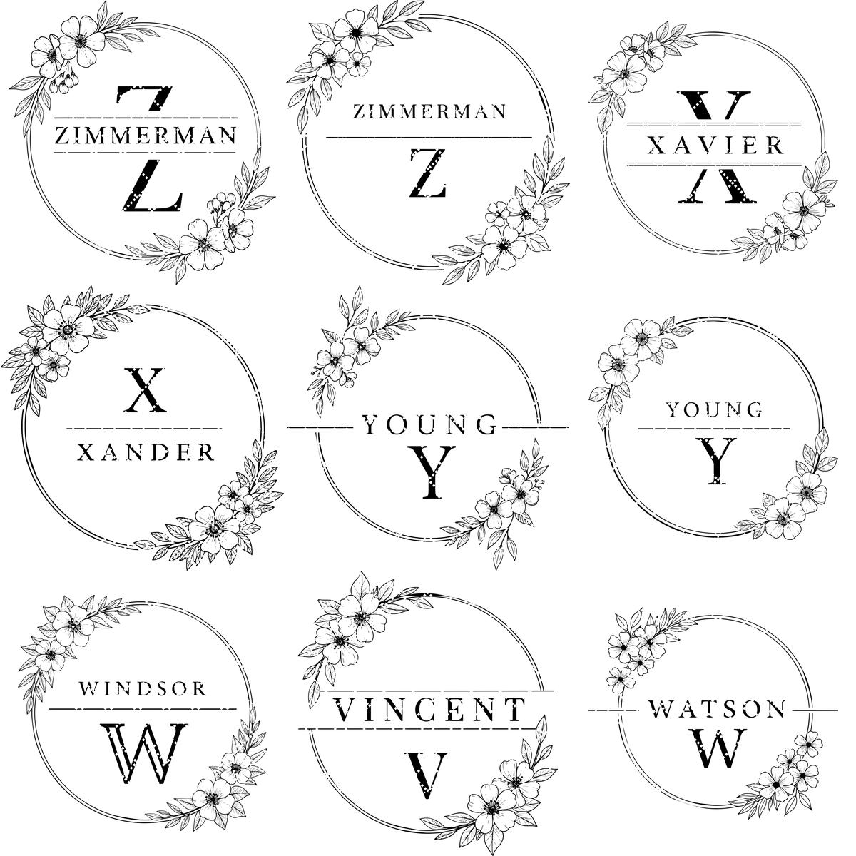 Florale Monogramm Gravurdatei, 52 Alphabet Designs für Charcuterie Board Geschenke – Bild 10