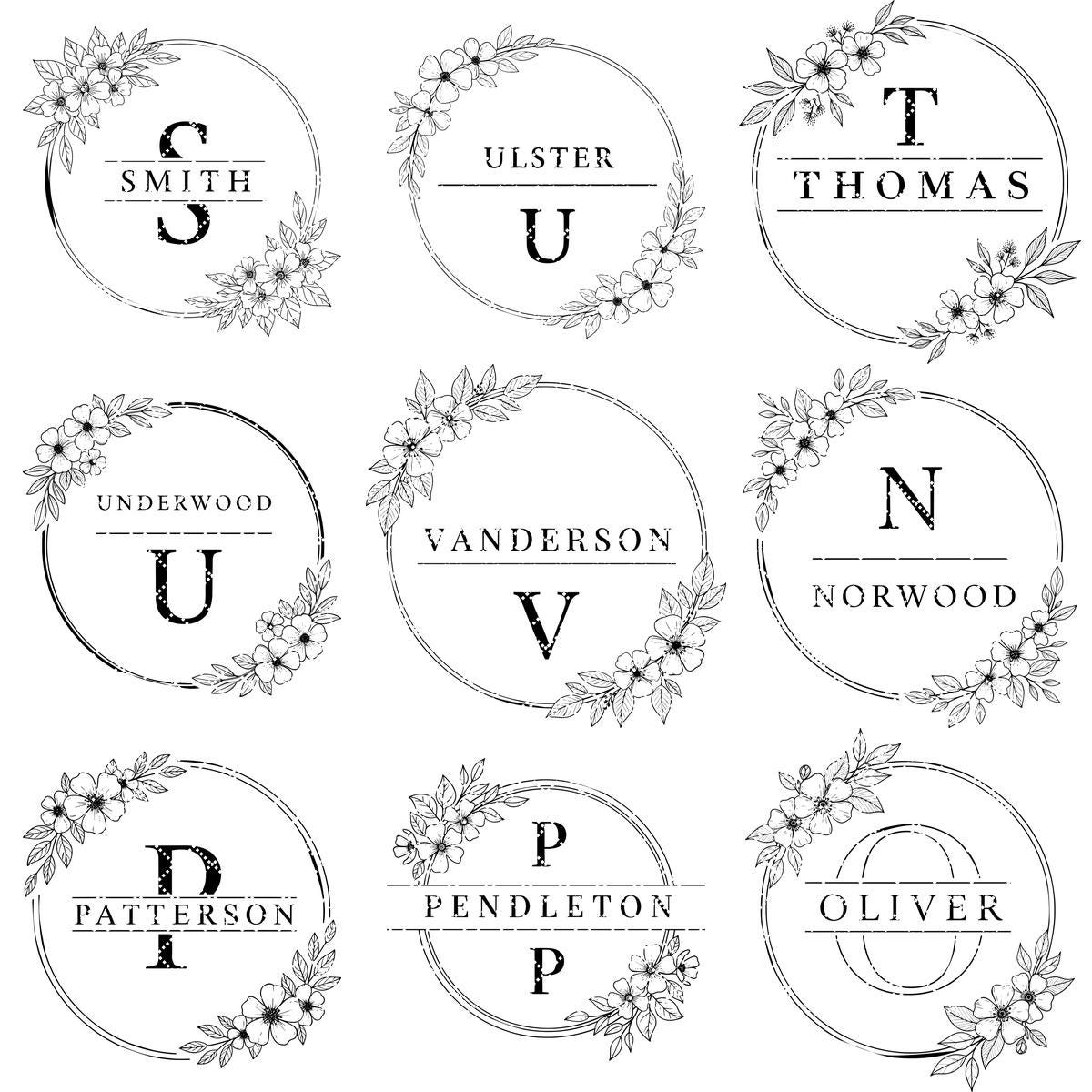 Florale Monogramm Gravurdatei, 52 Alphabet Designs für Charcuterie Board Geschenke – Bild 11