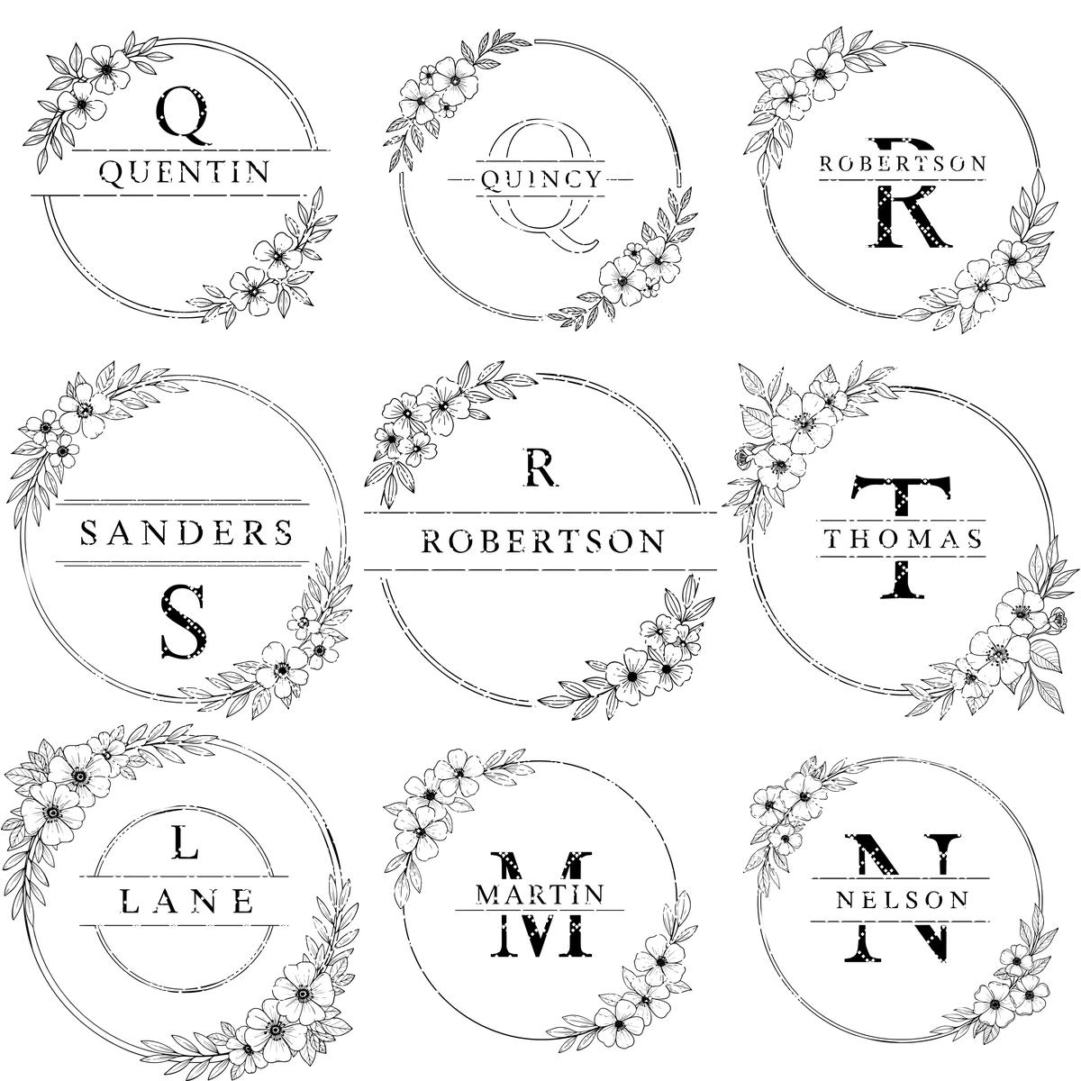 Florale Monogramm Gravurdatei, 52 Alphabet Designs für Charcuterie Board Geschenke – Bild 12