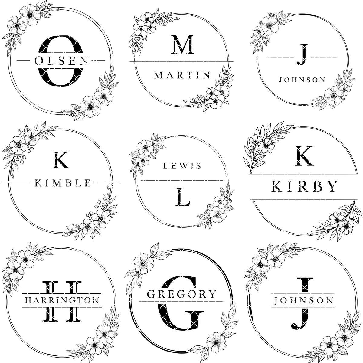 Florale Monogramm Gravurdatei, 52 Alphabet Designs für Charcuterie Board Geschenke – Bild 13