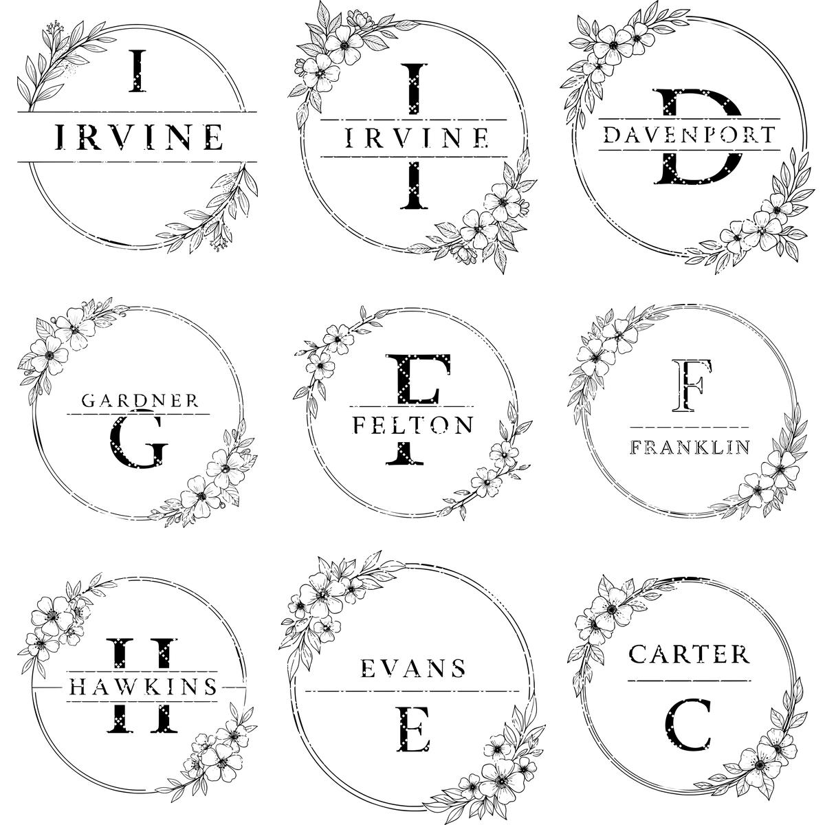 Florale Monogramm Gravurdatei, 52 Alphabet Designs für Charcuterie Board Geschenke – Bild 14