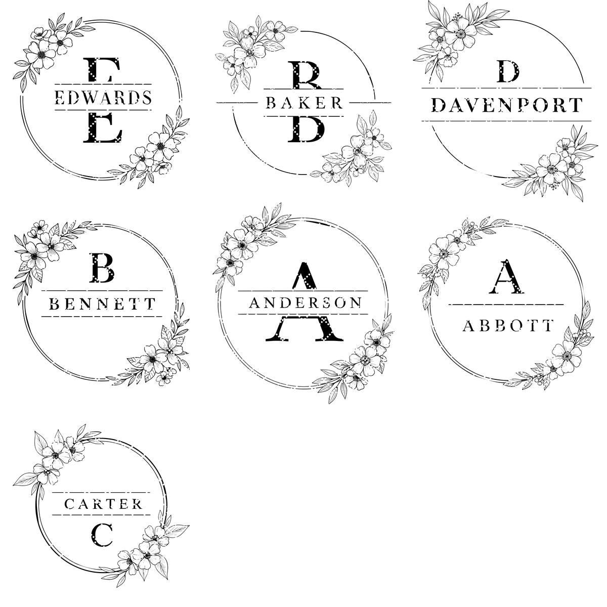 Florale Monogramm Gravurdatei, 52 Alphabet Designs für Charcuterie Board Geschenke – Bild 15