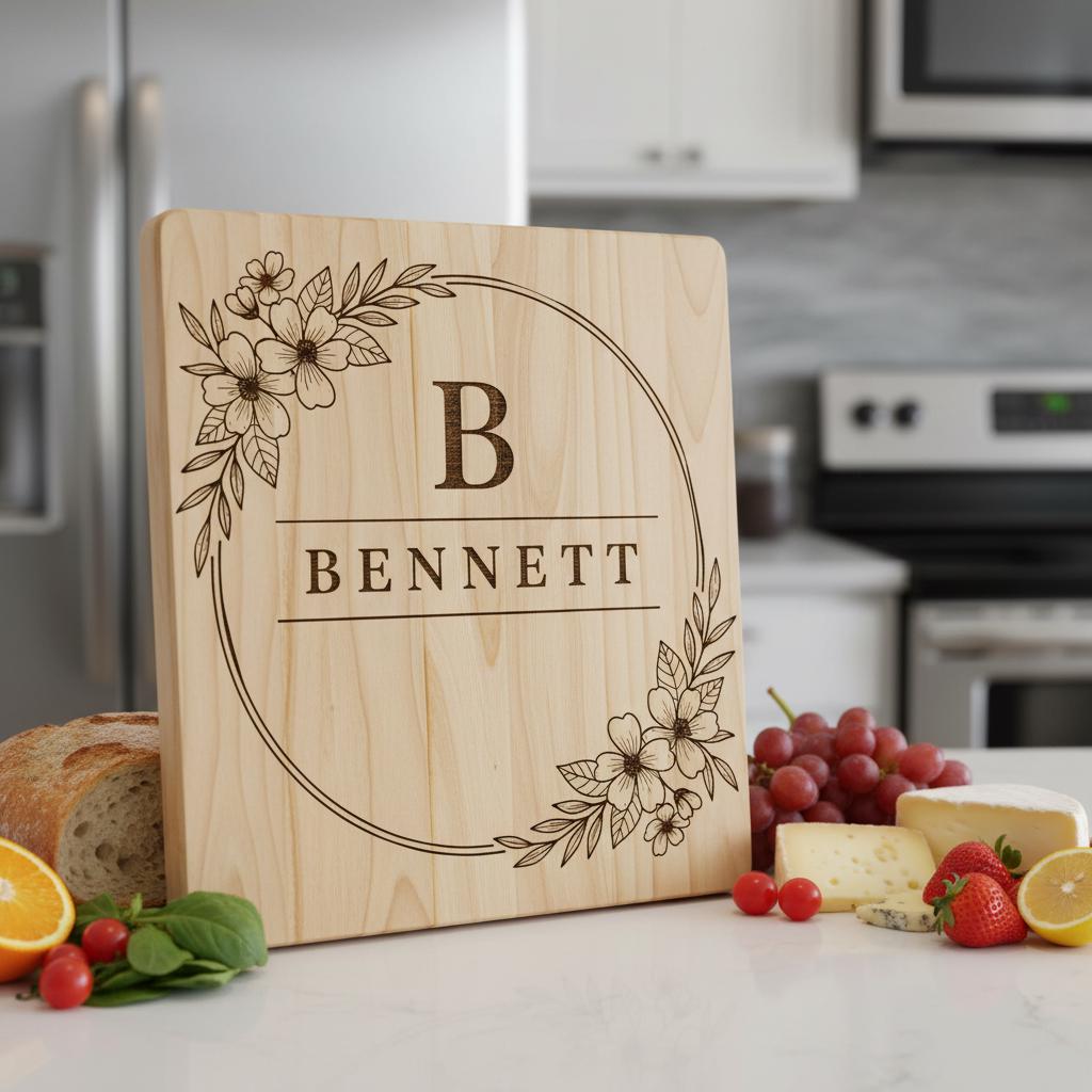 Florale Monogramm Gravurdatei, 52 Alphabet Designs für Charcuterie Board Geschenke – Bild 2