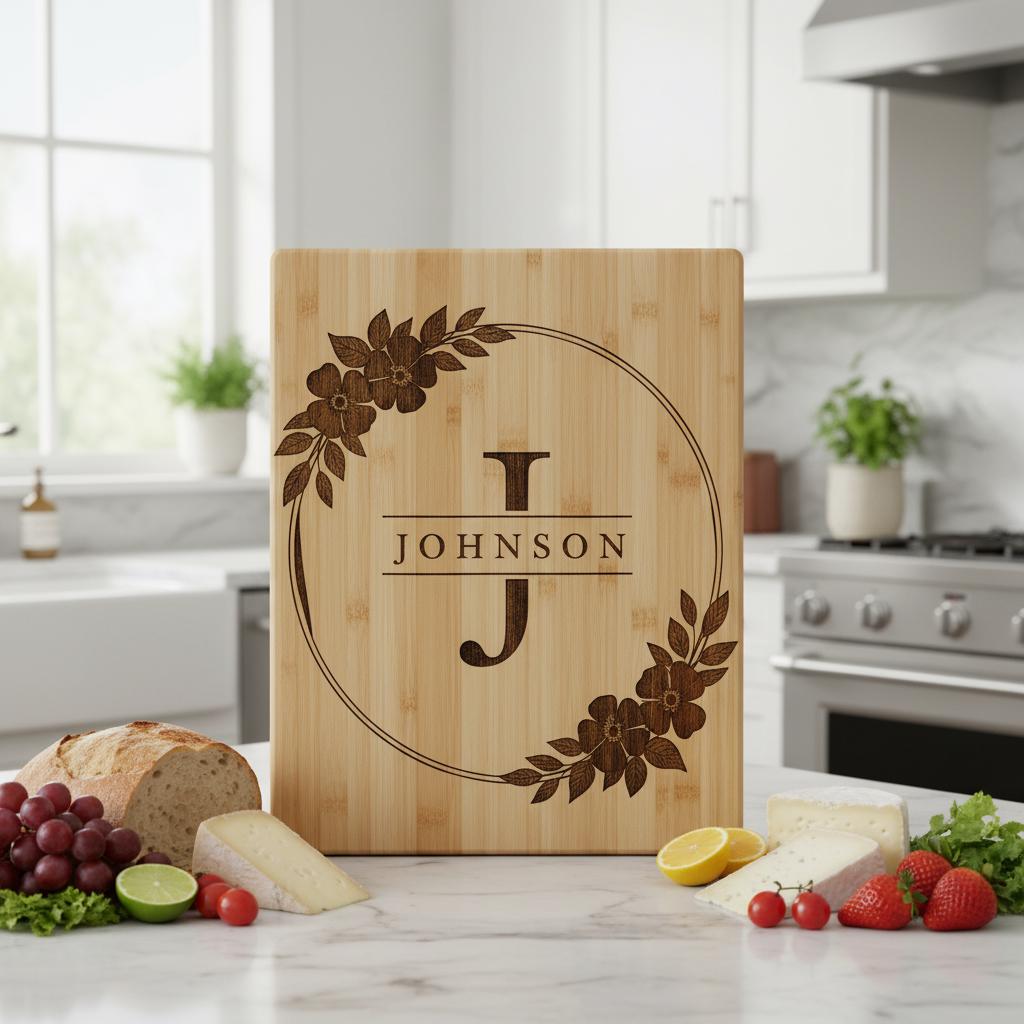 Florale Monogramm Gravurdatei, 52 Alphabet Designs für Charcuterie Board Geschenke – Bild 5