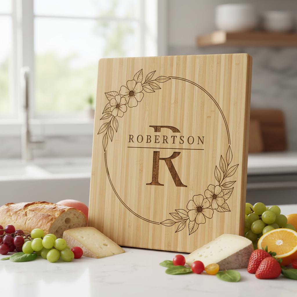 Florale Monogramm Gravurdatei, 52 Alphabet Designs für Charcuterie Board Geschenke – Bild 7