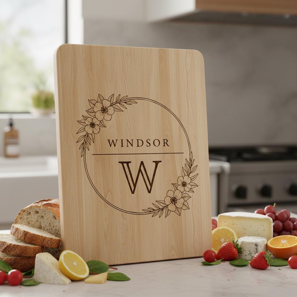 Florale Monogramm Gravurdatei, 52 Alphabet Designs für Charcuterie Board Geschenke – Bild 9