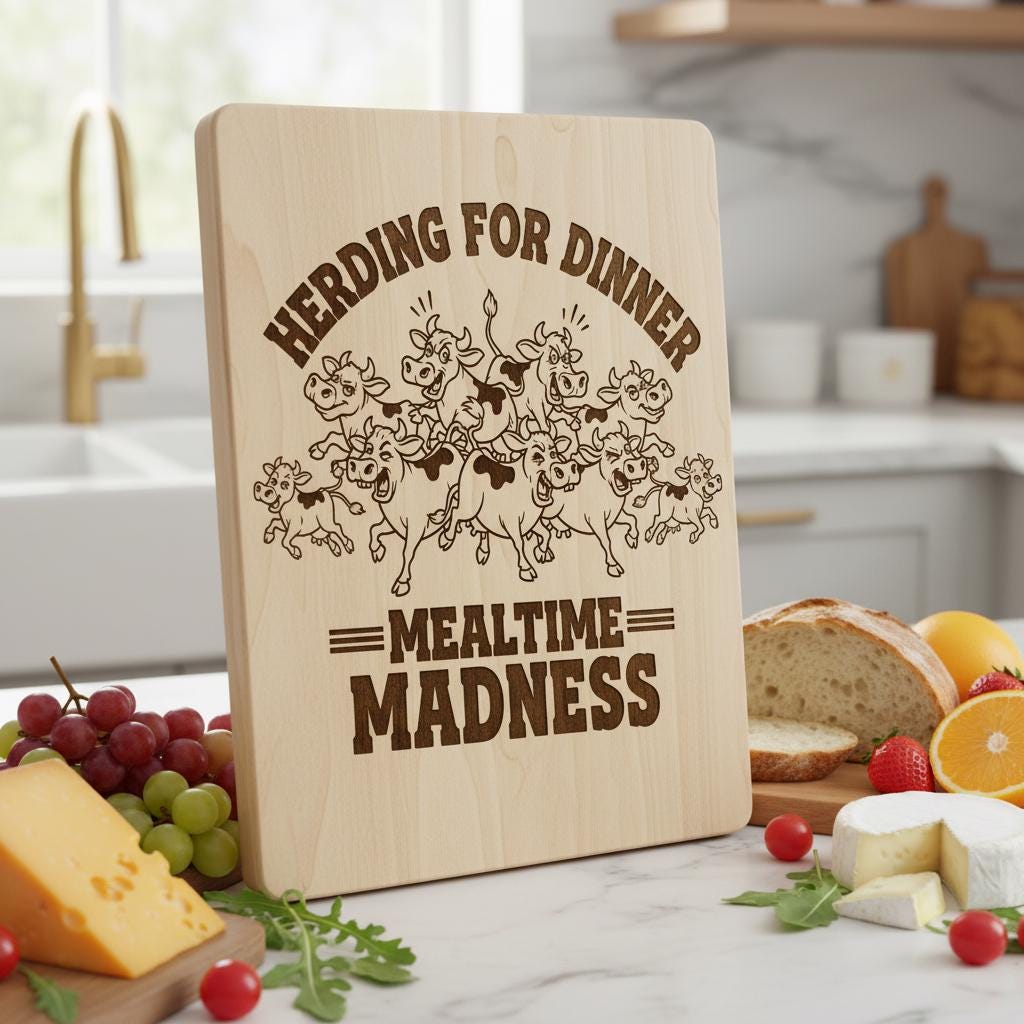 Funny Animal Bundle, Charcuterie Board Laser Engraving Files, Whimsical Kitchen Decor