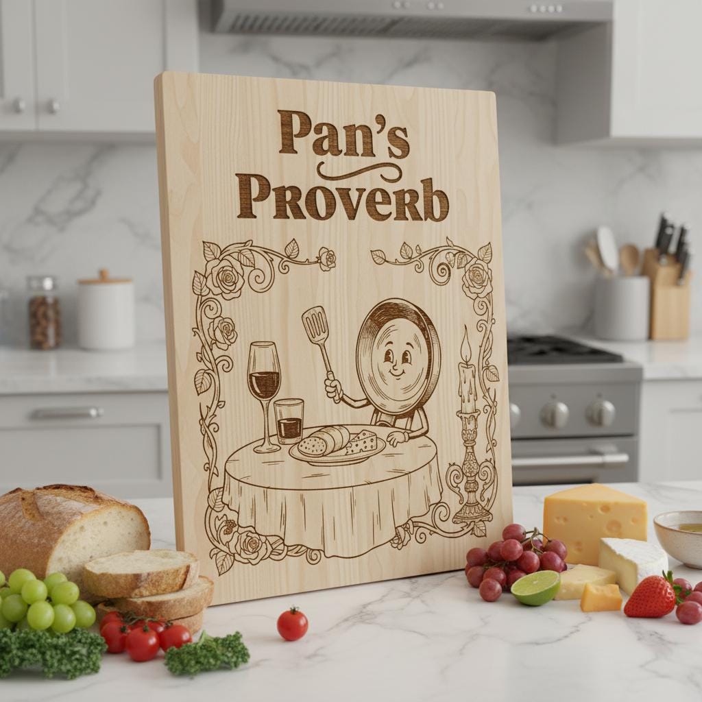 Diseños divertidos de tablas de embutidos, grabado caprichoso de verduras, decoración de cocina humorística. - Imagen 10