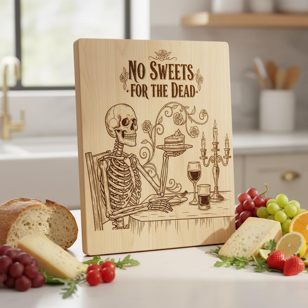 Diseños divertidos de tablas de embutidos, grabado caprichoso de verduras, decoración de cocina humorística. - Imagen 5