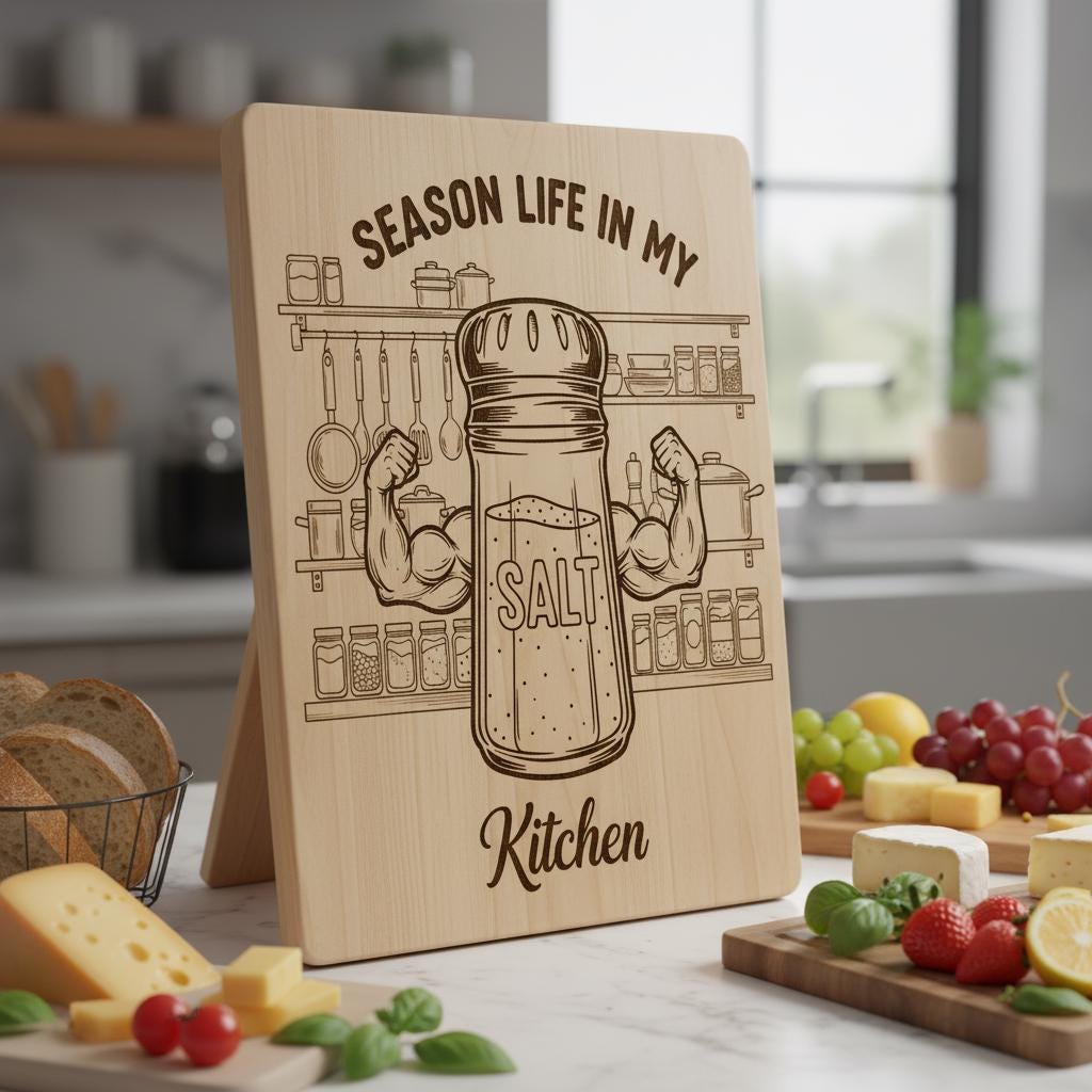 Funny Vintage Kitchen Laser Engraving File, Charcuterie Board Design Bundle