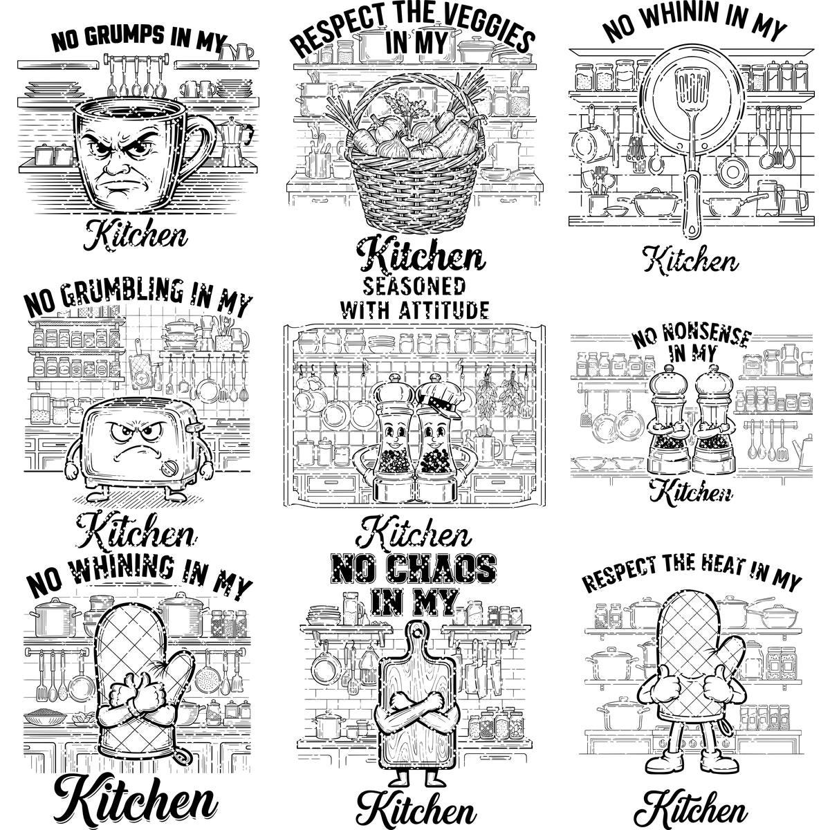 Funny Vintage Kitchen Laser Engraving File, Charcuterie Board Design Bundle