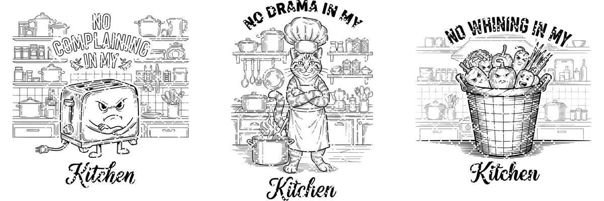Funny Vintage Kitchen Laser Engraving File, Charcuterie Board Design Bundle