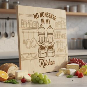 Funny Vintage Kitchen Laser Engraving File, Charcuterie Board Design Bundle