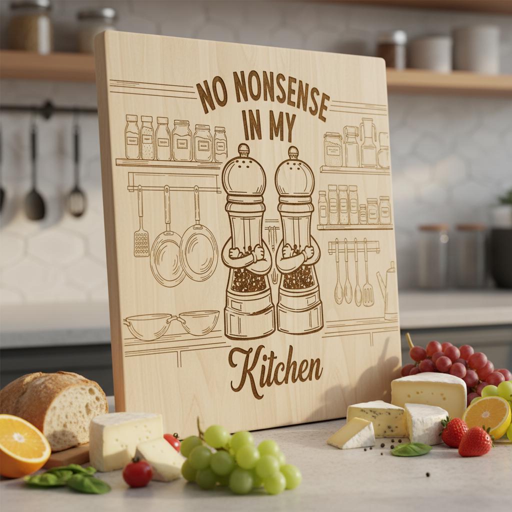 Funny Vintage Kitchen Laser Engraving File, Charcuterie Board Design Bundle