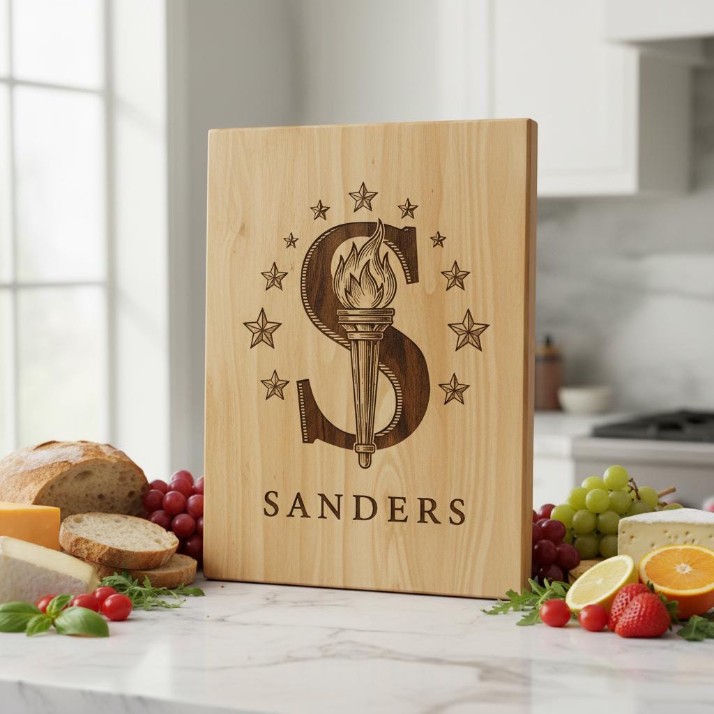 Set di alfabeti per incisione laser, design monogramma per taglieri da salumi con nome di famiglia - immagine 8