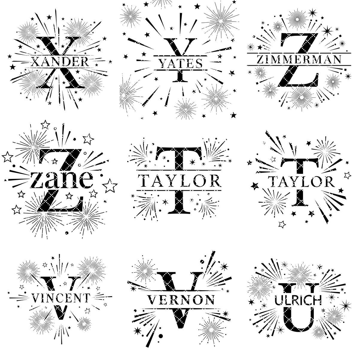Laser Engraving Alphabet Designs for Personalized Charcuterie Boards Family Names