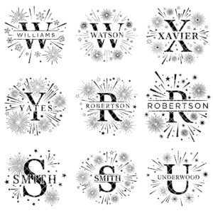 Laser Engraving Alphabet Designs for Personalized Charcuterie Boards Family Names