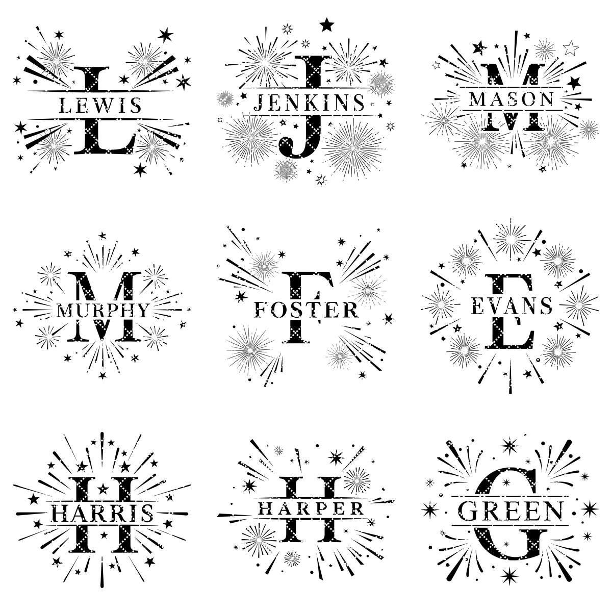 Laser Engraving Alphabet Designs for Personalized Charcuterie Boards Family Names