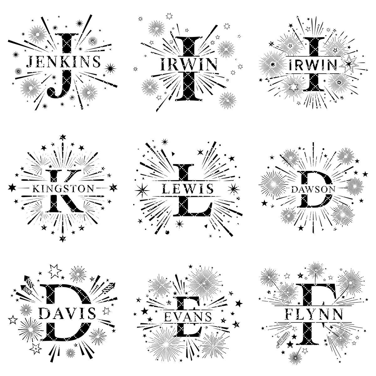 Laser Engraving Alphabet Designs for Personalized Charcuterie Boards Family Names