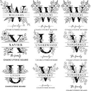Laser Engraving File Alphabet, Family Monogram Design for Charcuterie Board Engraving