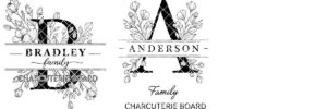 Laser Engraving File Alphabet, Family Monogram Design for Charcuterie Board Engraving