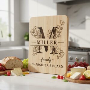 Laser Engraving File Alphabet, Family Monogram Design for Charcuterie Board Engraving