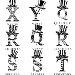 Laser Engraving File, Monogram Alphabet, Patriotic, Family Name, Charcuterie Board