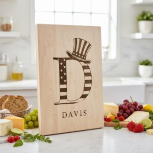Laser Engraving File, Monogram Alphabet, Patriotic, Family Name, Charcuterie Board