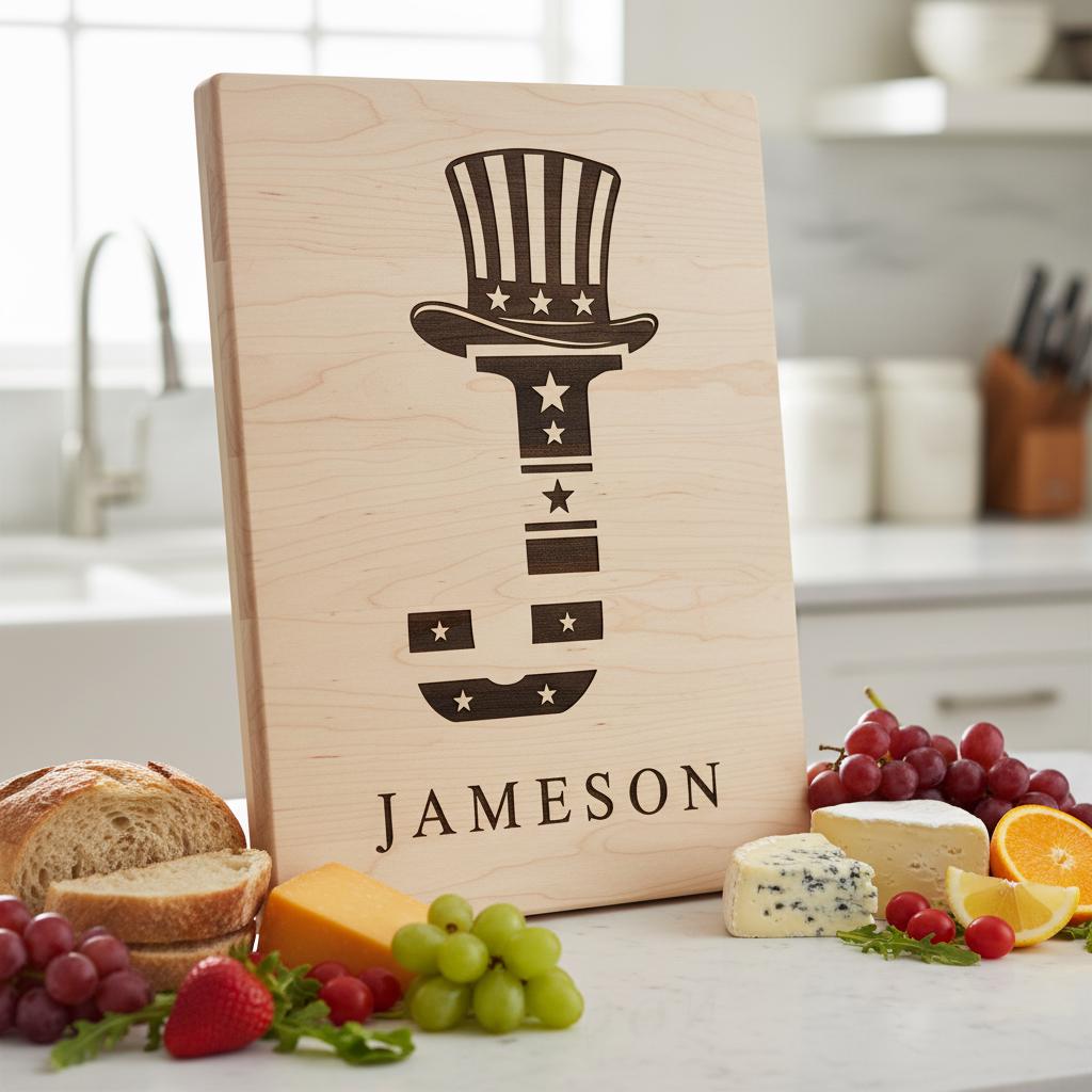 Laser Engraving File, Monogram Alphabet, Patriotic, Family Name, Charcuterie Board