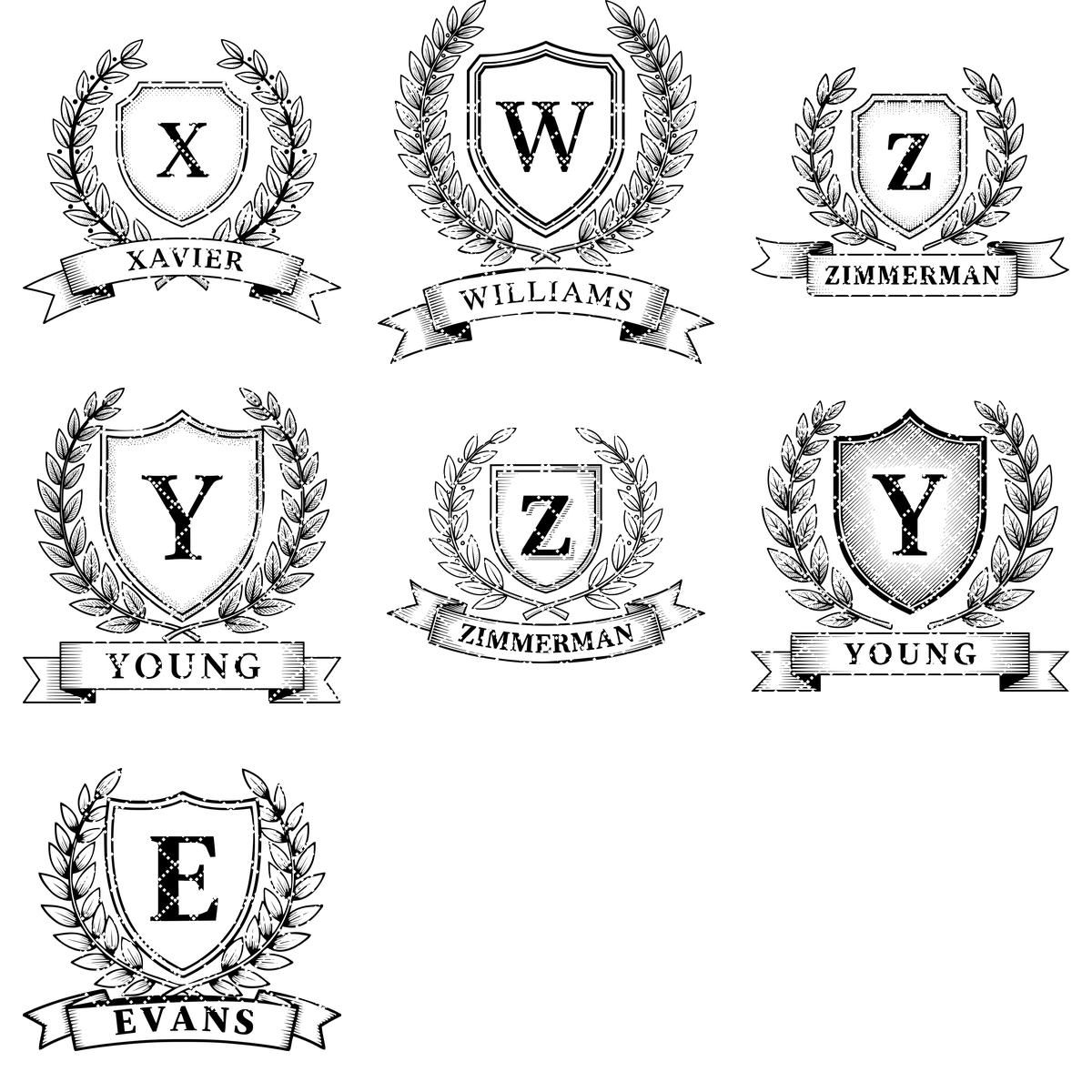 Paquete de monogramas con letras del alfabeto, diseños de coronas de laurel para tablas de embutidos, nombre de familia - Imagen 15