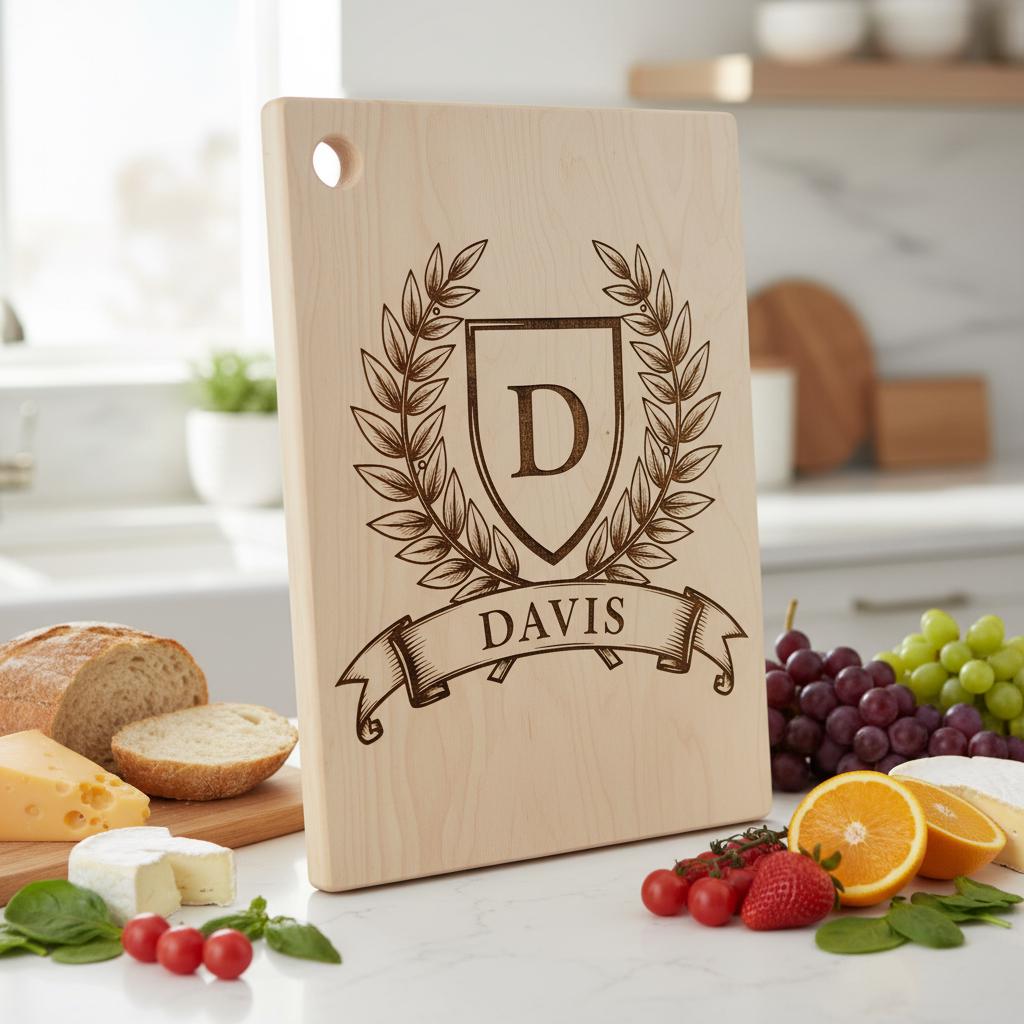 Paquete de monogramas con letras del alfabeto, diseños de coronas de laurel para tablas de embutidos, nombre de familia - Imagen 3