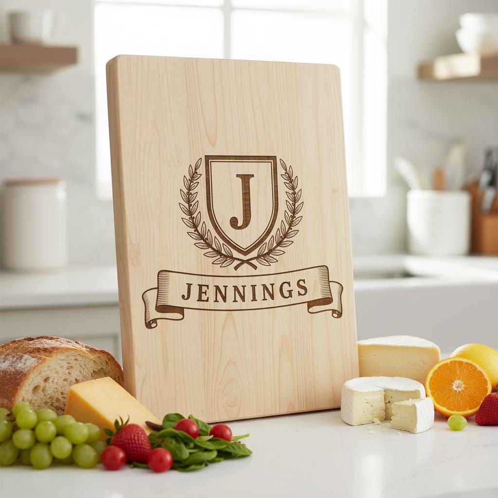 Paquete de monogramas con letras del alfabeto, diseños de coronas de laurel para tablas de embutidos, nombre de familia - Imagen 5
