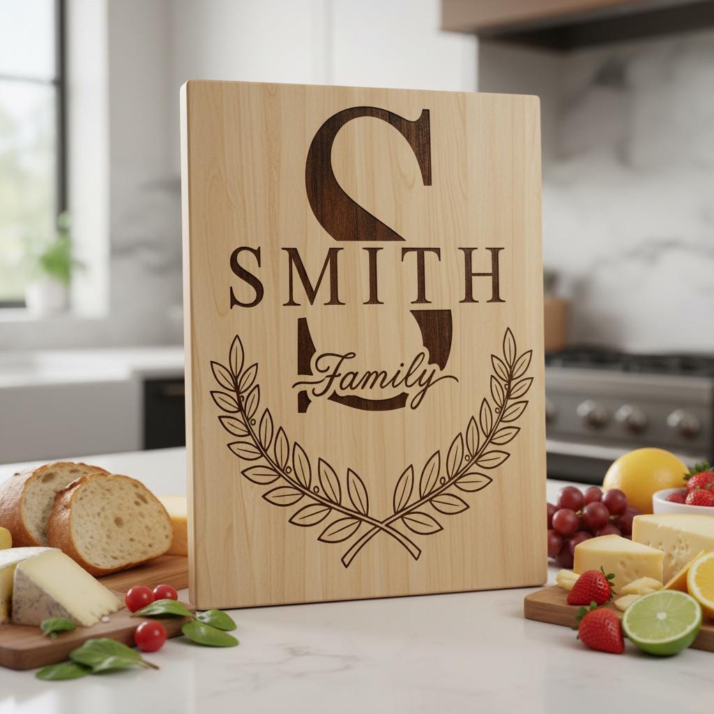 Diseños de Alfabeto Monograma para Grabado Láser, 52 Ideas de Regalo para Tablas de Charcutería - Imagen 8