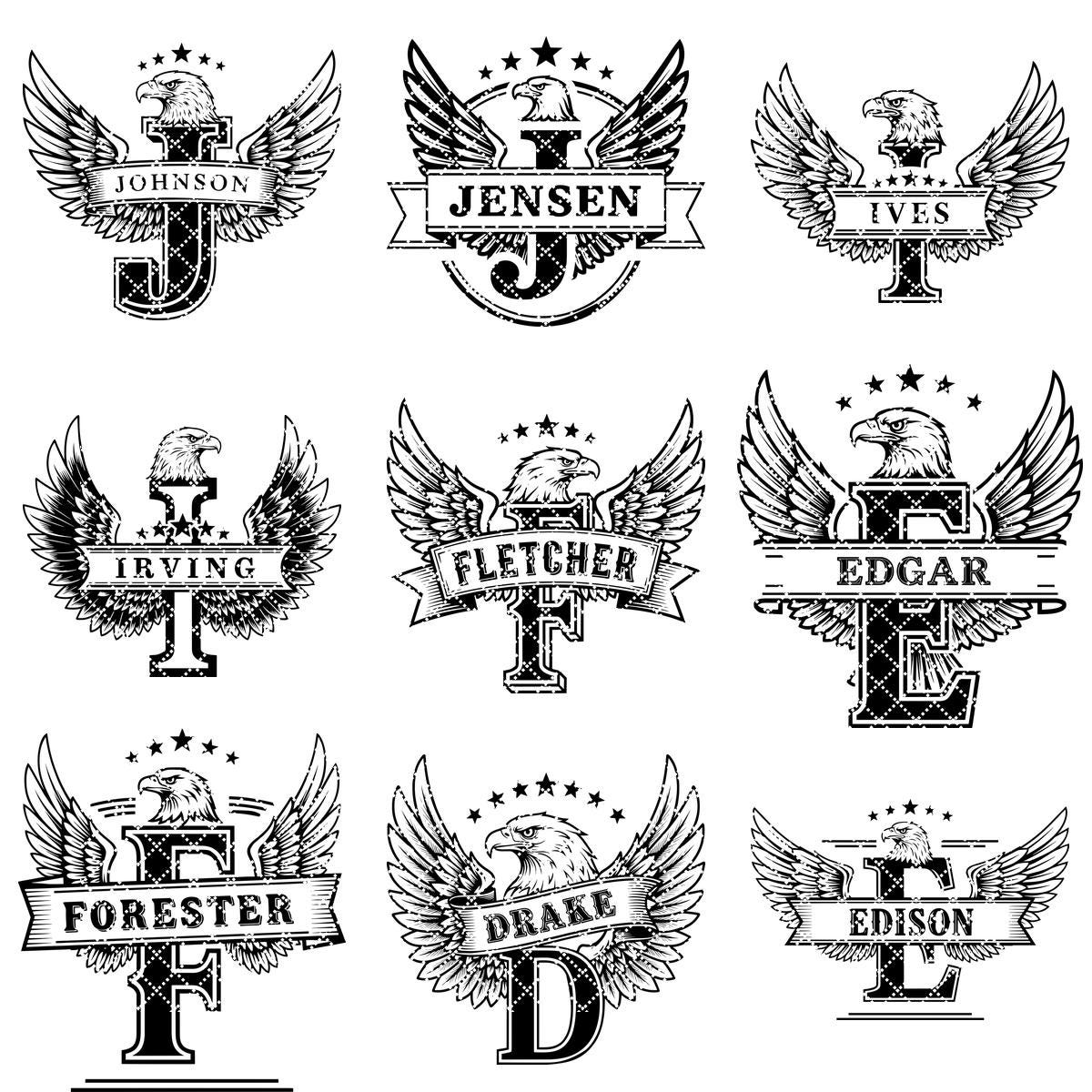 Monogramm Alphabet Laser Gravur Designs, Servierbrett, Familiennamen Dateien – Bild 14