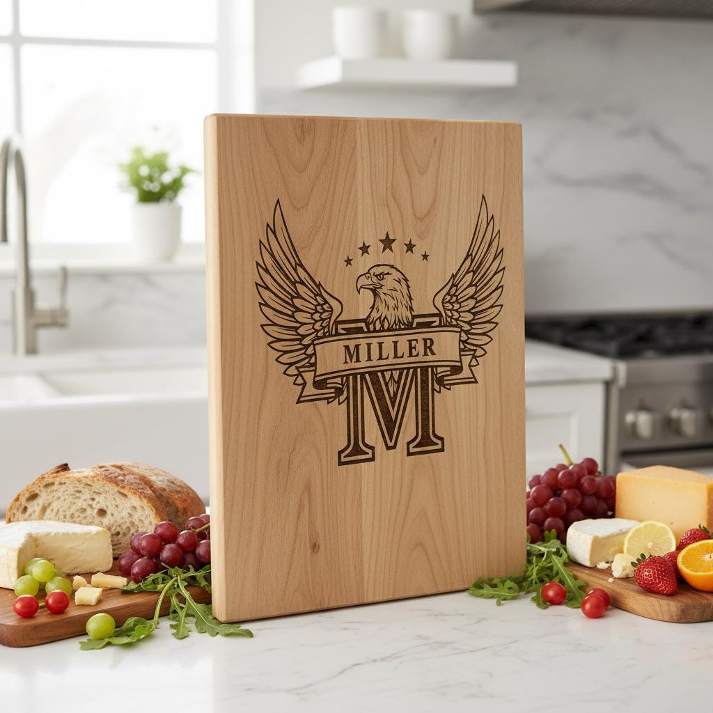 Monogramm Alphabet Laser Gravur Designs, Servierbrett, Familiennamen Dateien – Bild 6