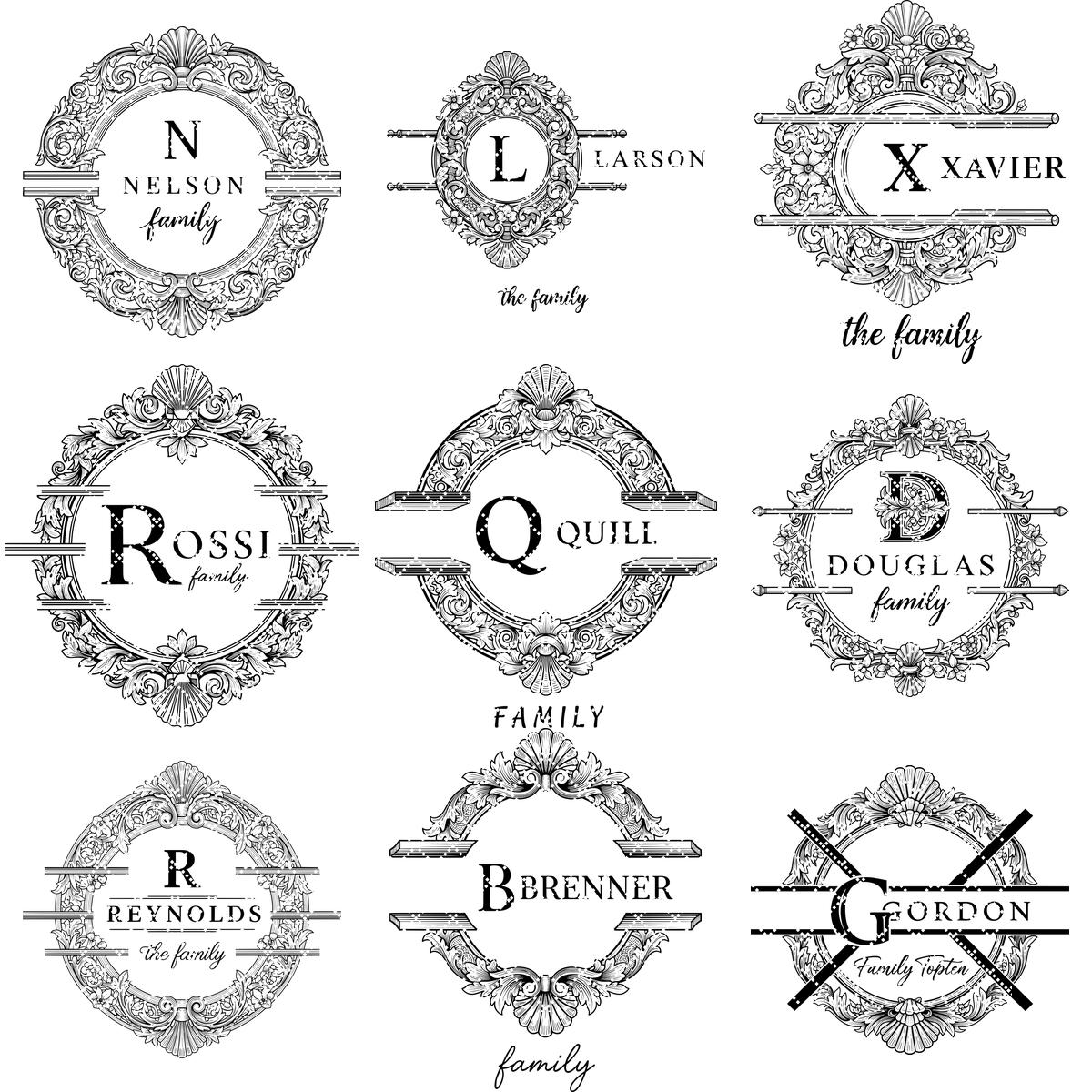 Bundle di design per taglieri monogramma, 53 decorazioni incise elaborate, tagliere per salumi con nome di famiglia - immagine 12