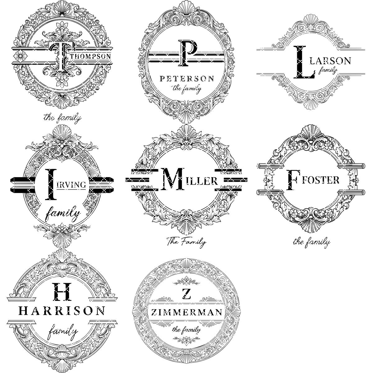 Bundle di design per taglieri monogramma, 53 decorazioni incise elaborate, tagliere per salumi con nome di famiglia - immagine 15