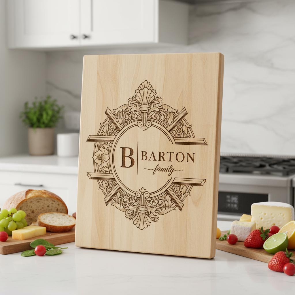 Bundle di design per taglieri monogramma, 53 decorazioni incise elaborate, tagliere per salumi con nome di famiglia - immagine 2