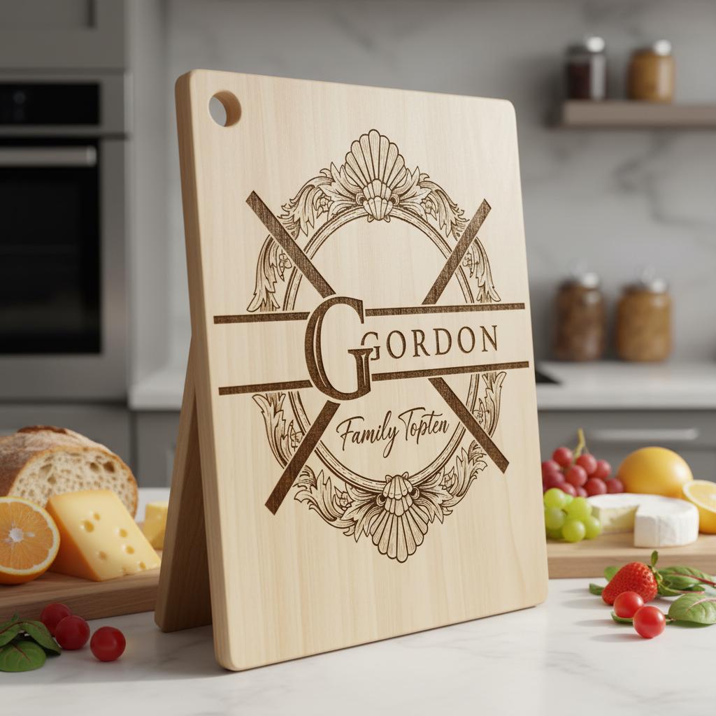 Bundle di design per taglieri monogramma, 53 decorazioni incise elaborate, tagliere per salumi con nome di famiglia - immagine 4